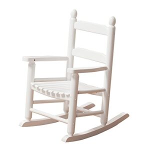 BplusZ Rocking Kid's Chair Wooden Child Toddler Patio Rocker Classic Ages 3-6 White, Indoor