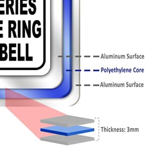 Notice Deliveries Please Ring Doorbell Delivery Sign for Delivery Driver -8.5"x10" Delivery Instructions for My Packages - Indoor Outdoor Aluminum Composite