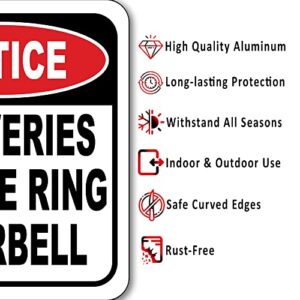 Notice Deliveries Please Ring Doorbell Delivery Sign for Delivery Driver -8.5"x10" Delivery Instructions for My Packages - Indoor Outdoor Aluminum Composite