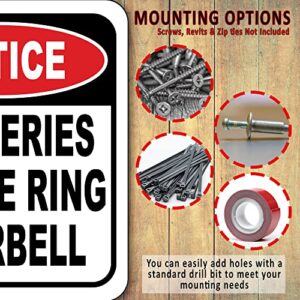 Notice Deliveries Please Ring Doorbell Delivery Sign for Delivery Driver -8.5"x10" Delivery Instructions for My Packages - Indoor Outdoor Aluminum Composite