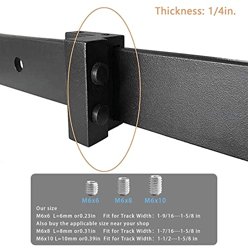 2PCS Barn Door Stopper for Sliding Barn Door Flat Track, Perfect Replacement Sliding Barn Door Hardware Accessories (Fit for Track: Width: 1-7/16 in-1-5/8 in, Thickness: 1/4 in)