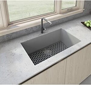 Ruvati 30 x 17 inch Granite Composite Undermount Single Bowl Kitchen Sink - Arctic White - RVG2030WH