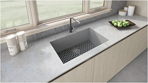 Ruvati 30 x 17 inch Granite Composite Undermount Single Bowl Kitchen Sink - Arctic White - RVG2030WH