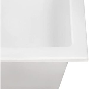 Ruvati 30 x 17 inch Granite Composite Undermount Single Bowl Kitchen Sink - Arctic White - RVG2030WH