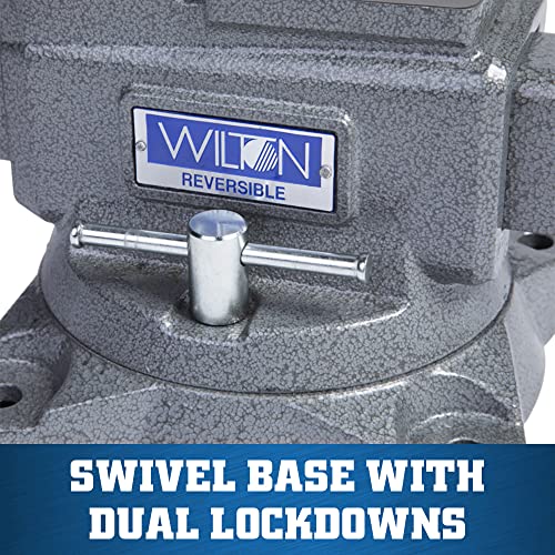 Wilton 5-1/2" Reversible Bench Vise, 6-3/4" & 10-3/4" Jaw Opening, 360° Swivel Base (4550R)