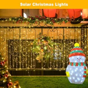 JMEXSUSS 66ft 200 LED Solar Outdoor String Lights, 2 Pack Solar Fairy Lights Outdoor Waterproof, Solar Christmas Lights with 8 Modes, Warm White String Lights for Garden Tree Patio Party Decoration