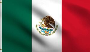 dmse mexico mexican mx pride flag 2x3 ft foot 100% polyester 100d flag uv resistant (2' x 3' ft foot)