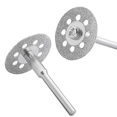 ALLmuis c i y 545 Diamond Cutting Wheel (22mm) 25pcs with 402 Mandrel (3mm) 5pcs and Screwdriver for Rotary Tool