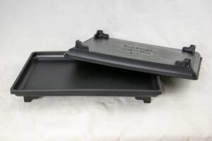 2 rectangular black plastic humidity/drip tray for bonsai tree and house indoor plants - 9"x 6"x 1"