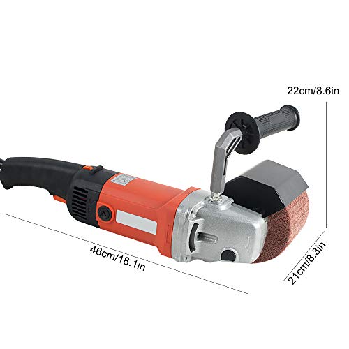 Zinnor 1400W Burnishing Polishing Machine 500-3000 RPM Stainless Steel Handheld Polishing Machine 110V Wheel Polisher Sander Wire Drawing Machine with 2 Wheels for Metal Stainless Steel Plastic Wood