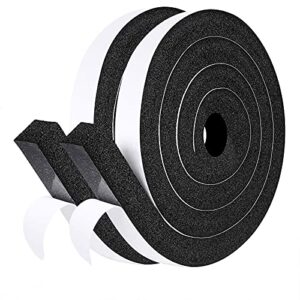 fowong open cell foam seal tape 2 rolls, 1" w x 1" t x 13' l, air conditioner seal low density door insulation strip high resilience flame resistance, 2 x 6.5 ft