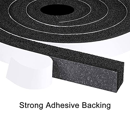 fowong Open Cell Foam Seal Tape 2 Rolls, 1" W X 1" T X 13' L, Air Conditioner Seal Low Density Door Insulation Strip High Resilience Flame Resistance, 2 X 6.5 Ft