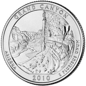 2010 p & d satin finish grand canyon arizona national park np quarter choice uncirculated us mint 2 coin set