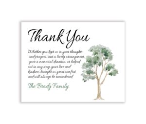 sympathy acknowledgement cards, funeral thank you and bereavement notes personalized with envelopes