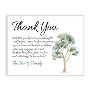 Sympathy Acknowledgement Cards, Funeral Thank You and Bereavement Notes Personalized with Envelopes