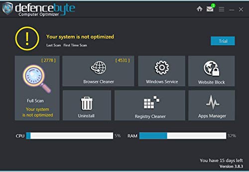 Defencebyte Computer Optimizer | Boost PC Speed | 5 Device | 1 Year Subscription | 2019 Ready | Activation code by Mail