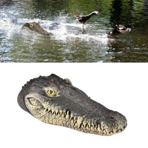 gartengerate pond floating alligator head decoy, outdoor pools float fake gator head deterrent ducks, crocodile head for decorations, swimming pool, koi pools, 13 x 5.5 x 2.8 inches