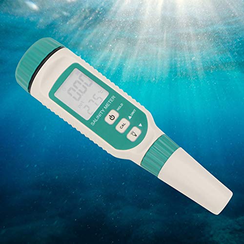 SMART SENSOR Digital Salinity Meter Waterproof Handheld Salinity Tester with Backlight LCD Display Automatic Calibration for Water Source Monitoring, Aquaculture