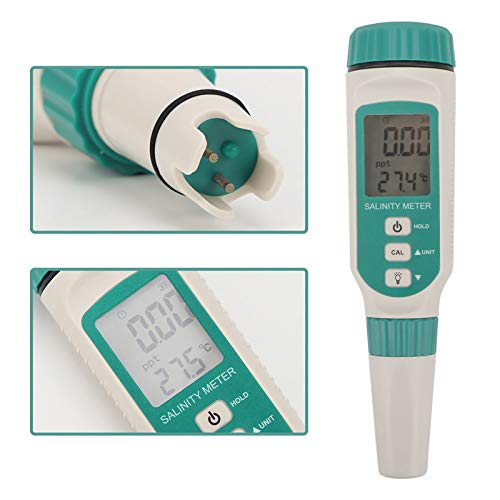 SMART SENSOR Digital Salinity Meter Waterproof Handheld Salinity Tester with Backlight LCD Display Automatic Calibration for Water Source Monitoring, Aquaculture