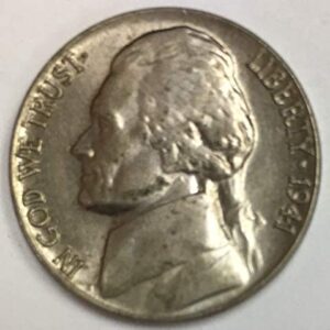 1941 P Jefferson Nickel Average Circulated F-VF