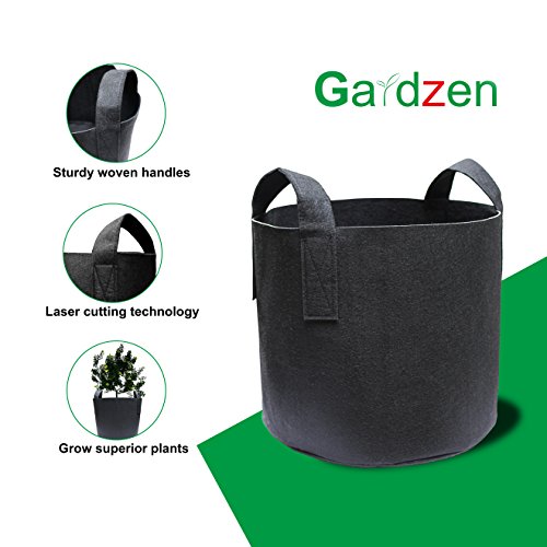 Gardzen 20-Pack 5 Gallon Grow Bags, Aeration Fabric Pots with Handles