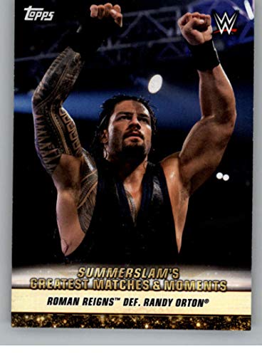 2019 Topps WWE SummerSlam Greatest Matches and Moments Wrestling #GM-35 8/17/14 Roman Reigns def. Randy Orton Official Wrestling Trading Card From Topps