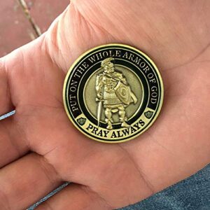 Armor of God Challenge Coin,Commemorative Coin - Antique Gold