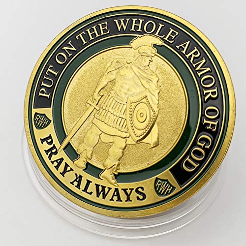 Armor of God Challenge Coin,Commemorative Coin - Antique Gold