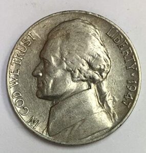 1947 s jefferson nickel average circulated f-vf