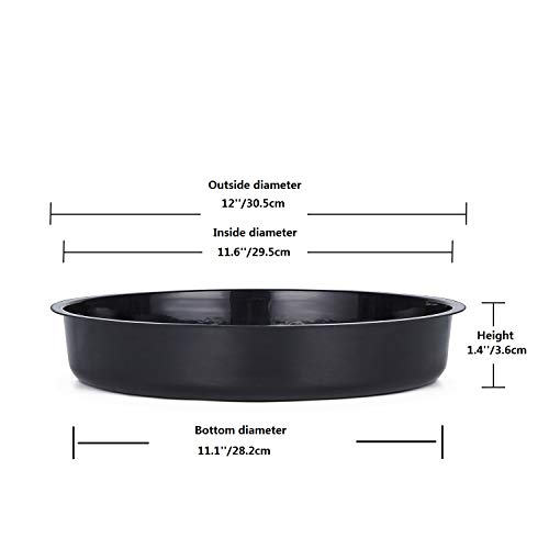 Idyllize 5 Pieces of 12 Inch Black Plastic Plant Saucer Drip Tray for Pots (12")