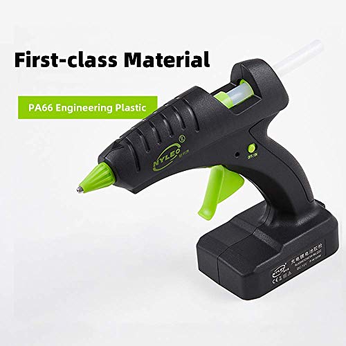 Cordless Glue Gun 60W 12V Rechargeable Electric Heating Tool with Lithium Battery 2000mAh for DIY Arts Craft 0.43"(11mm) Glue Sticks, Full Size Hot Glue Gun Include Charger