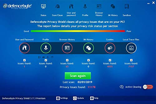 Defencebyte-Privacy Shield Security Internet Security Software For PC Laptop 2019 2020 For 1 3 5 10 Devices |Privacy Cleaner Tool Windows