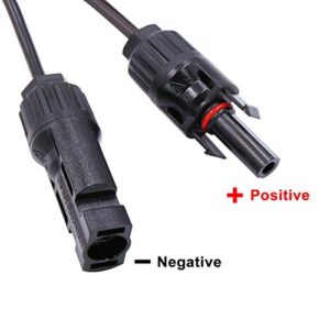 OUOU 10 AWG Solar Panel Extension Cable Wire Male Female Connector (Black) (10FT/3M)