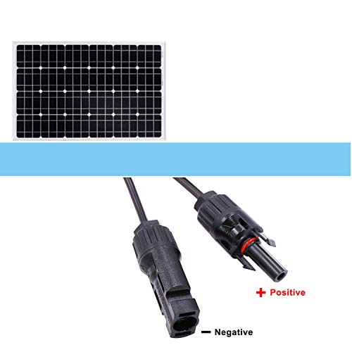 OUOU 10 AWG Solar Panel Extension Cable Wire Male Female Connector (Black) (10FT/3M)