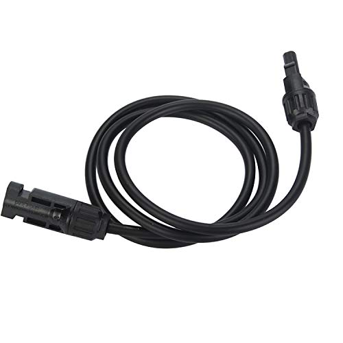 OUOU 10 AWG Solar Panel Extension Cable Wire Male Female Connector (Black) (10FT/3M)