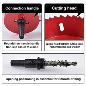 Utoolmart 4 inch Bimetal Hole Saw, 105mm Professional Stainless Steel Drill Bits Cutter 25mm Cutting Depth with Triangular Handle, for Cutting PVC Board, Plastic Fiberboard, Wood