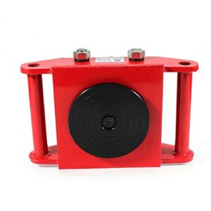 Machinery Mover Dolly Skate Roller Industrial Machine with Steel Rollers Cap 360 Degree Rotation (6T 13200LB, Red)