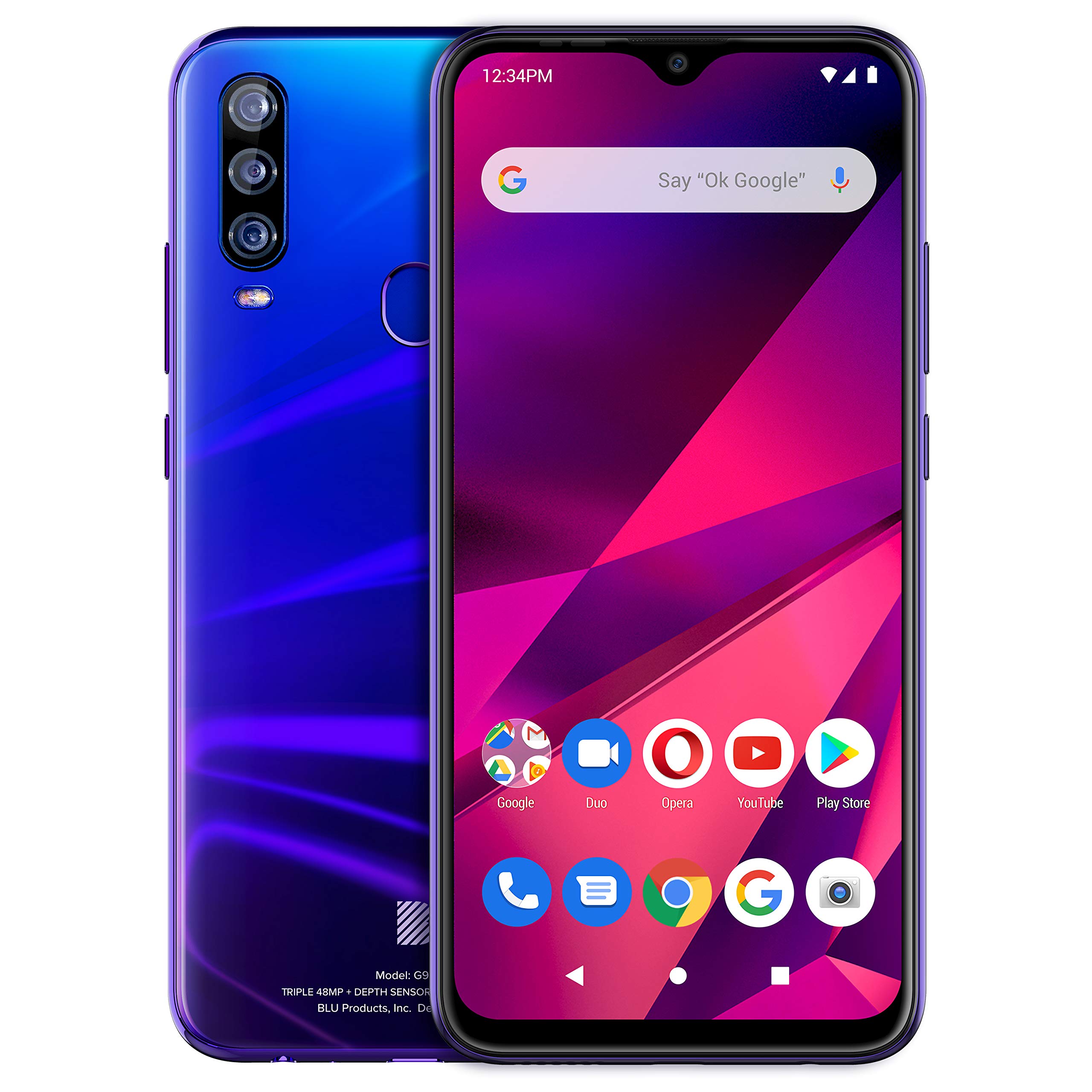 BLU G9 PRO | 2020 | All Day Battery | Unlocked | 6.3” HD+ Infinity Display | 128 GB | Triple 48MP Camera | US Version | US Warranty | Nightfall