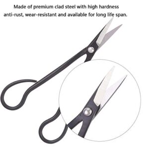 TOPINCN Bonsai Shear Clad Steel Wear-Resistant Bonsai Scissors Long Handle Scissors 185mm High Hardness Professional