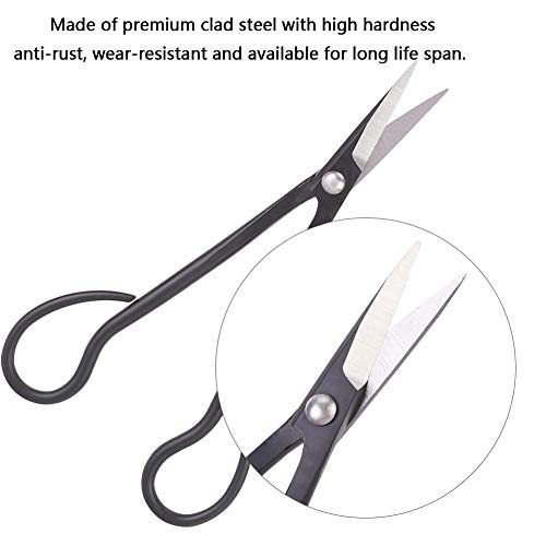 TOPINCN Bonsai Shear Clad Steel Wear-Resistant Bonsai Scissors Long Handle Scissors 185mm High Hardness Professional