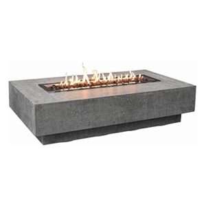 elementi outdoor hampton fire pit table 56 x 32 inches grey durable fire bowl glass reinforced concrete rectangle fire table liquid propane patio fire place includes burner and lava rock
