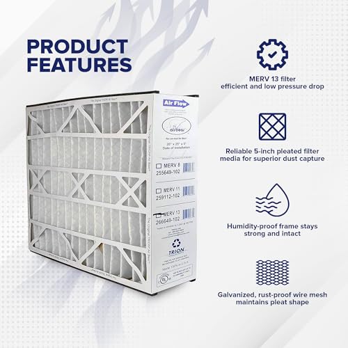 Trion 266649-102 Air Bear 20 x 25 x 5 Inch MERV 13 High Performance Air Purifier Filter Replacement Pack for Air Bear Air Cleaner Purification Systems