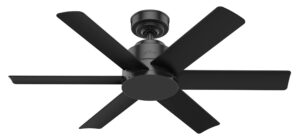 hunter fan company 59613 hunter kennicott indoor, outdoor ceiling fan with wall control, 44, matte black finish