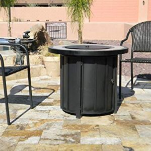 Hiland AFP-TTR Tile top 40,000 BTU Propane Fire Pit, Round, Bronze,Beige, Black