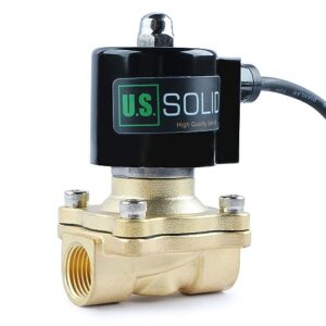u.s. solid 1/2" brass electric solenoid valve underwater 110v ac normally closed viton ip67 air non-potable water oil fuel
