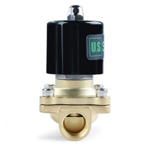 U.S. Solid 1/2" Brass Electric Solenoid Valve Underwater 110V AC Normally Closed VITON IP67 Air Non-potable Water Oil Fuel