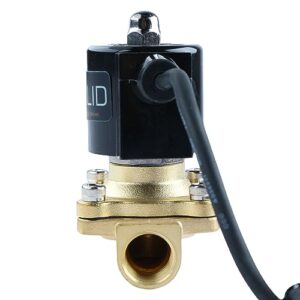 U.S. Solid 1/2" Brass Electric Solenoid Valve Underwater 110V AC Normally Closed VITON IP67 Air Non-potable Water Oil Fuel