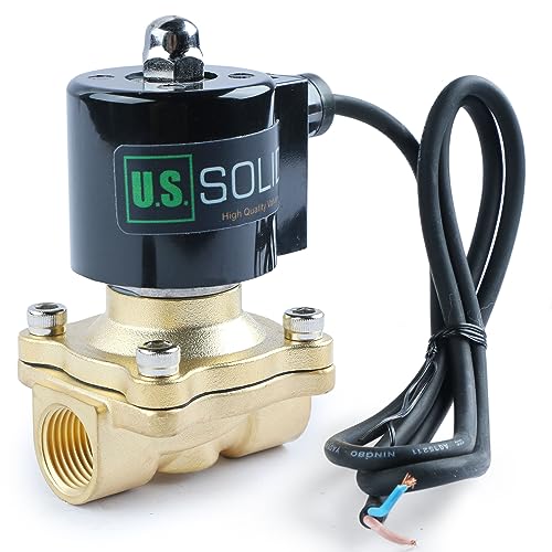 U.S. Solid 1/2" Brass Electric Solenoid Valve Underwater 110V AC Normally Closed VITON IP67 Air Non-potable Water Oil Fuel