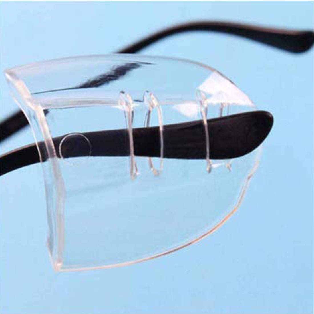 Tooya 6 Pair Safety Eye Glasses Side Shields Clear Flexible Slip On Shield Fits Small to Medium Eyeglasses