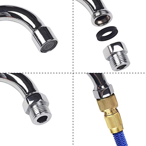 CWM Faucet Adapter Kit, Stainless Steel Aerator Adapter to Female M22x1 to Male 1/2 NPT Suitable for CWM Commercial Sink Faucet, Commercial Faucets Parts